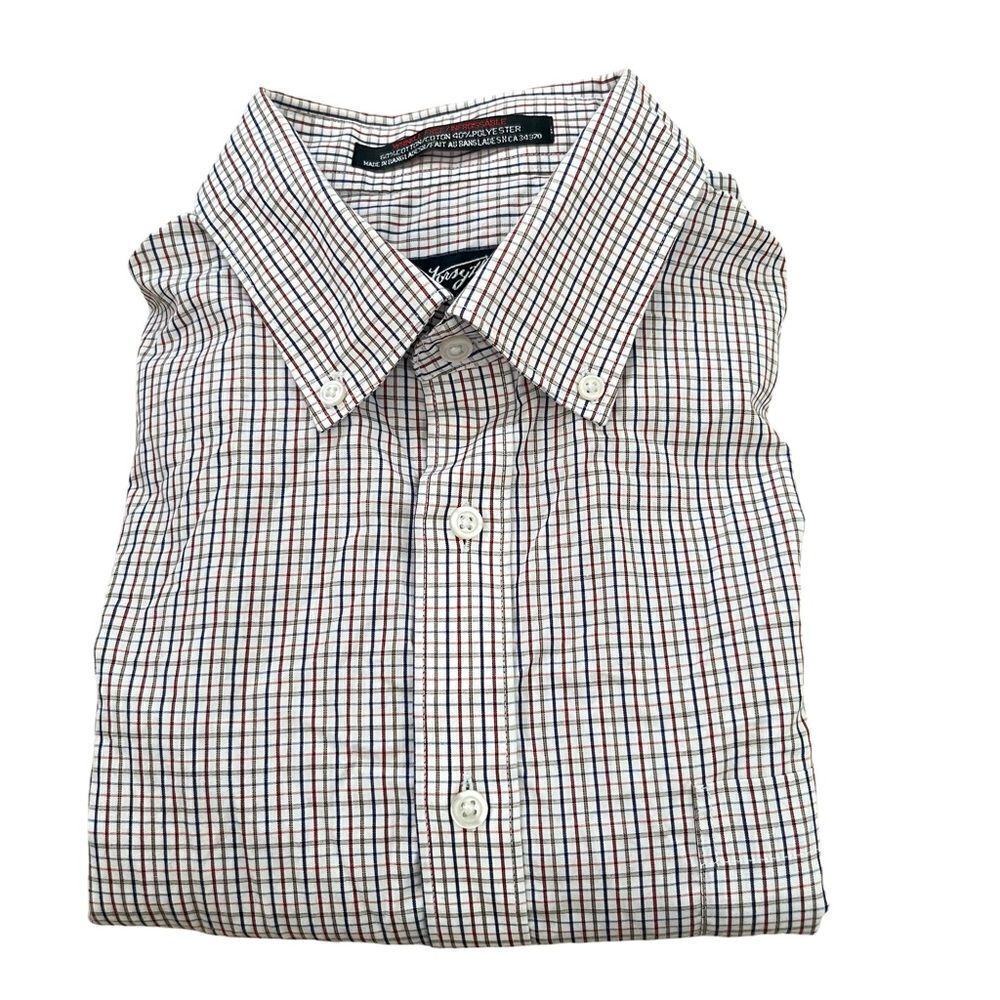 Forsyth Cream Multicolor Checkered Long‎ Sleeve Dress Shirt
